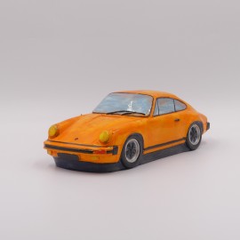 Porsche 911 en Plâtre Peint en Orange - Échelle 1/18