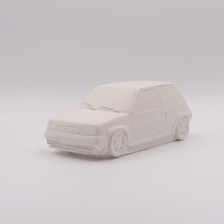 Renault 5 GT Turbo en Plâtre Brut - Échelle 1/18