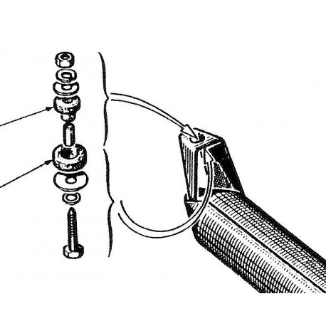 Silent bloc échappement ou support bielette M+F - Dyna Z, PL17 & 24