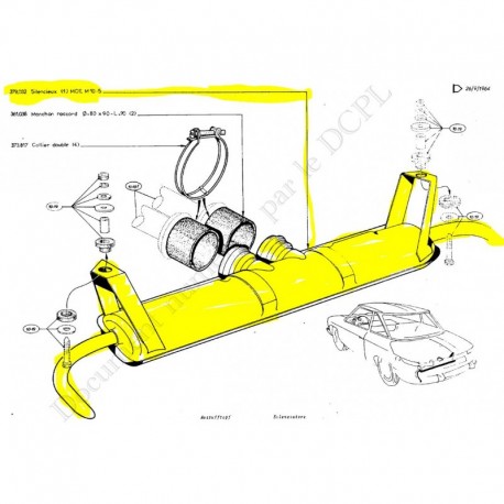 Silencieux arrière 2 entrées en acier - 24C & 24CT